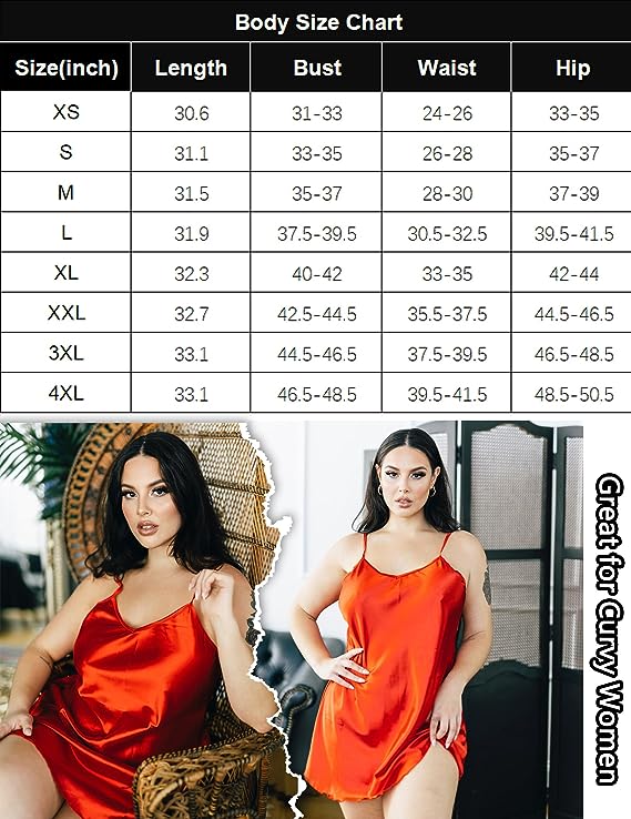 Avidlove Women Sleepwear Satin Nightgown Babydoll Lingerie Dress Mini ...